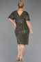 Midi Olive Drab Plus Size Cocktail Dress ABK2704