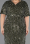 Midi Olive Drab Plus Size Cocktail Dress ABK2704