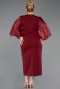 Midi Burgundy Plus Size Cocktail Dress ABK2712