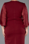 Midi Burgundy Plus Size Cocktail Dress ABK2712