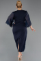 Midi Navy Blue Plus Size Cocktail Dress ABK2712