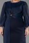 Midi Navy Blue Plus Size Cocktail Dress ABK2712