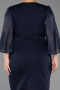 Midi Navy Blue Plus Size Cocktail Dress ABK2712