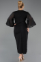 Midi Black Plus Size Cocktail Dress ABK2712