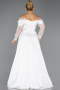 Long White Satin Formal Plus Size Dress ABU5261