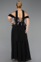 Long Black Chiffon Plus Size Evening Gown ABU6615