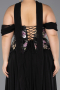 Long Black Chiffon Plus Size Evening Gown ABU6615