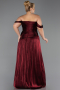 Long Burgundy Chiffon Plus Size Evening Gown ABU6685