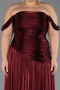Long Burgundy Chiffon Plus Size Evening Gown ABU6685