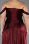 Long Burgundy Chiffon Plus Size Evening Gown ABU6685