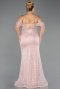 Long Powder Color Dantelle Plus Size Engagement Dress ABU6694