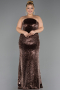 Long Brown Scaly Plus Size Evening Dress ABU6698