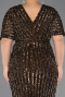 Midi Brown Plus Size Cocktail Dress ABK2704