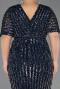 Midi Navy Blue Plus Size Cocktail Dress ABK2704
