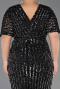 Midi Black Plus Size Cocktail Dress ABK2704