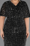Midi Black Plus Size Cocktail Dress ABK2704