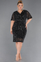 Midi Black Plus Size Cocktail Dress ABK2704