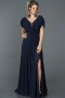 Navy Blue Long Engagement Dress ABU032
