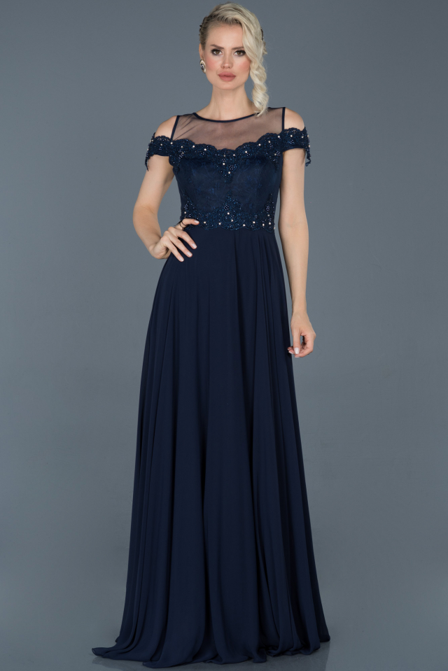 Dark blue evening clearance gown