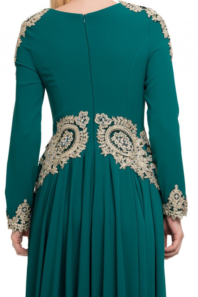 Emerald Green Hijab Dress O9084 | Abiyefon.com