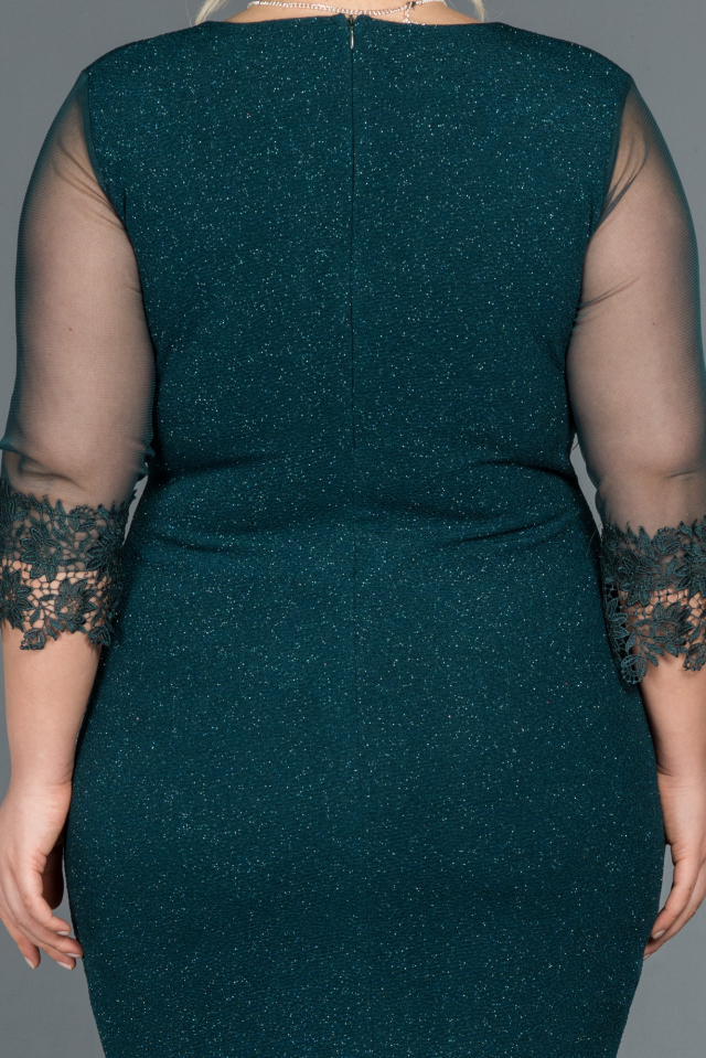 Short Green Plus Size Evening Dress ABK808 | Abiyefon.com