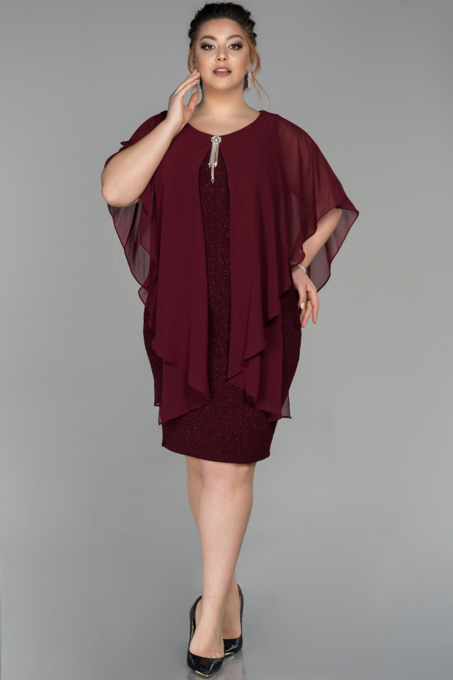 burgundy chiffon dress short Elizabeth K GS2314 - Short A-Line Dress
