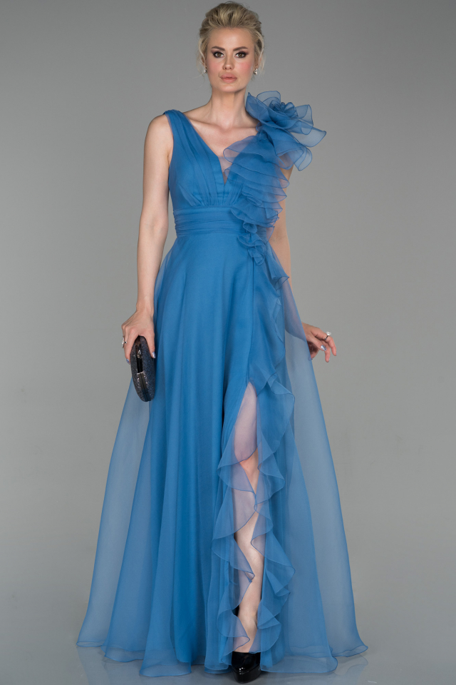 Long Indigo Evening Dress ABU1649 | Abiyefon.com