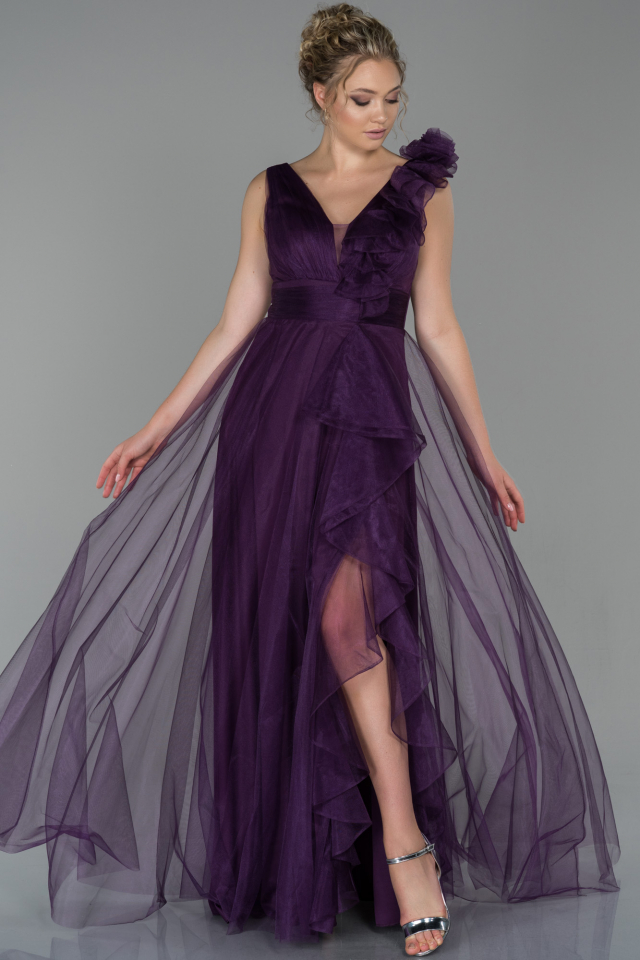 dark purple formal dress