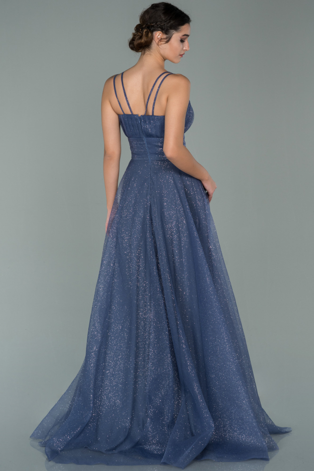 Long Navy Blue Engagement Dress ABU1450 | Abiyefon.com