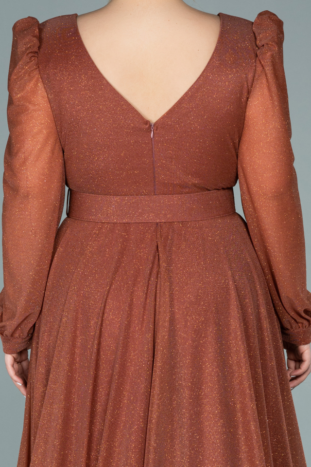 light brown plus size dress CHARLIZE SLIMMING DRESS
