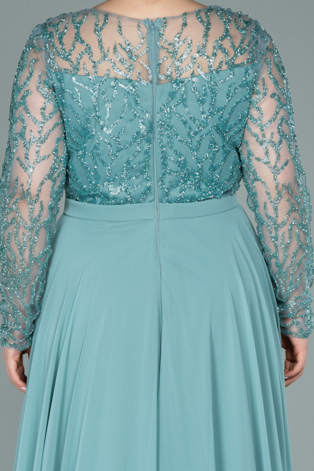 Mint Long Plus Size Evening Dress ABU1124 | Abiyefon.com