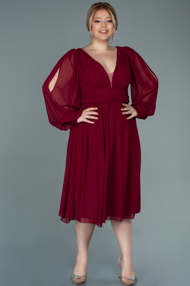 Maroon dress hotsell for plus size