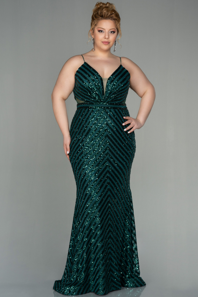 Dark green on sale plus size dress