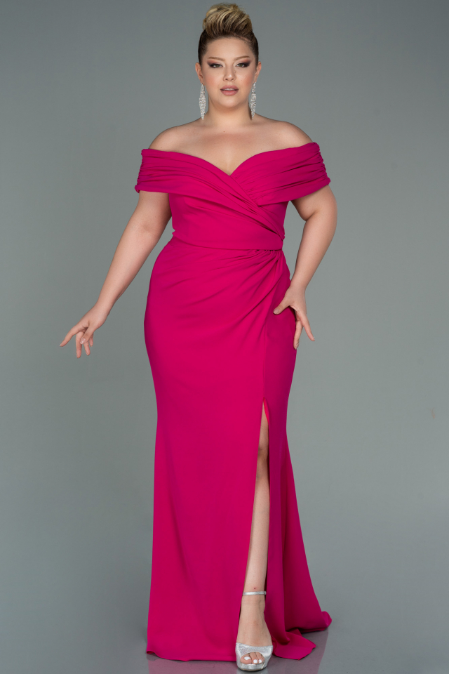 Fuchsia plus size formal clearance dresses