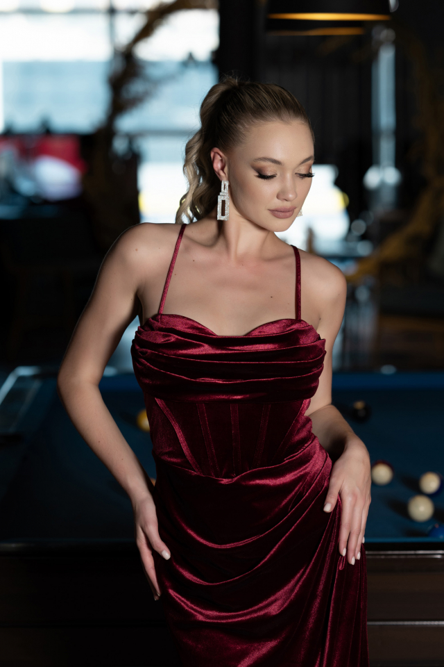 sachin and babi light blue dress MACloth Halter Cowl Neck Velvet Long Formal Evening Gown Simple Burgun