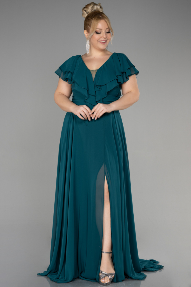 Dark green plus size sale dress