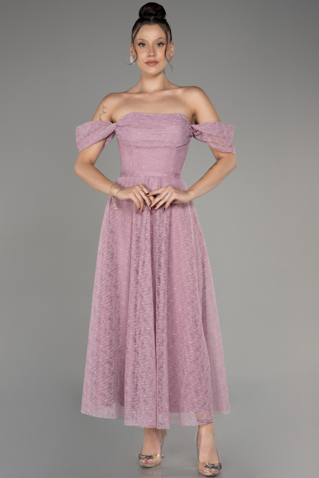 rose colored cocktail dress Georgette Tiered Cocktail Dress - Faded Rose