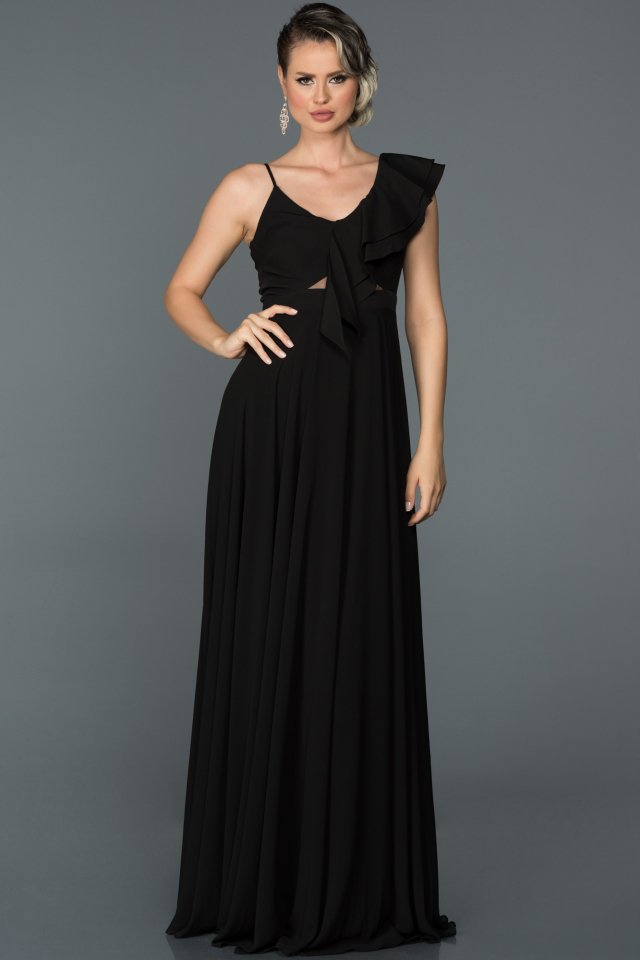 Long Black Engagement Dress ABU476 | Abiyefon.com