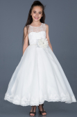 Long White Girl Dress ABU786