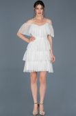 White Short Prom Gown ABK413