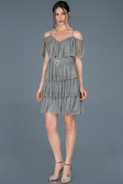 Grey Short Prom Gown ABK413