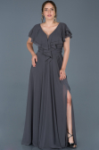 Long Anthracite Plus Size Evening Dress ABU032