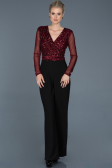 Black-Burgundy Prom Gown ABT035