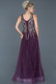 Long Purple Stony Evening Dress ABU878
