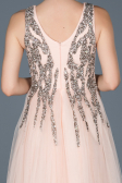 Long Powder Color Stony Evening Dress ABU878