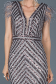 Long Anthracite Evening Dress ABU881