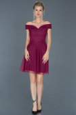 Short Plum Invitation Dress ABK015