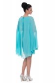 Kısa Turkuaz Abiye Elbise S4010