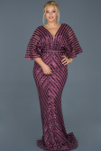 Long Plum Plus Size Evening Dress ABU900