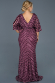 Long Plum Plus Size Evening Dress ABU900